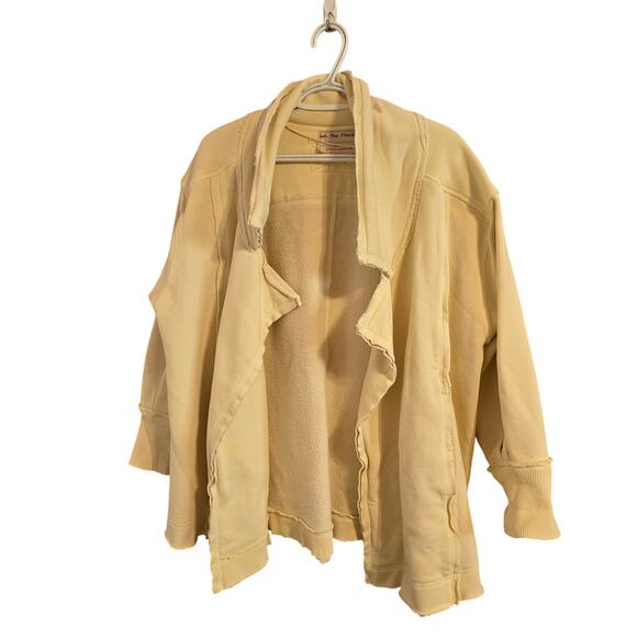 Free People We The Free Loui Cardi Jacket Canary Yellow Lagenlook XS Oversized - Picture 3 of 6